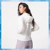 Li Ning Running Series Sports Casual Minimalist Solid Color Mirror Sun Protection Jacket Hooded Zipper Coat Women Jacket Champagne-White AFDV252-1