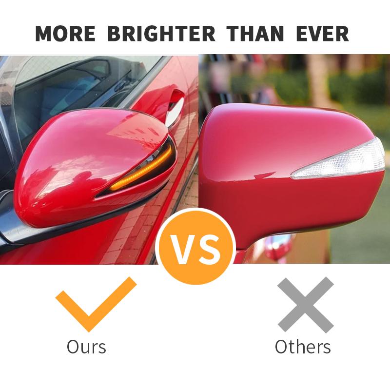 2PCS For Honda Civic 8th MK8 Type-S Type-R FN 1 2 3 FK 1 2 3 LED Side Mirror Lamp Turn Signal Light Smoked Lens Yellow Light