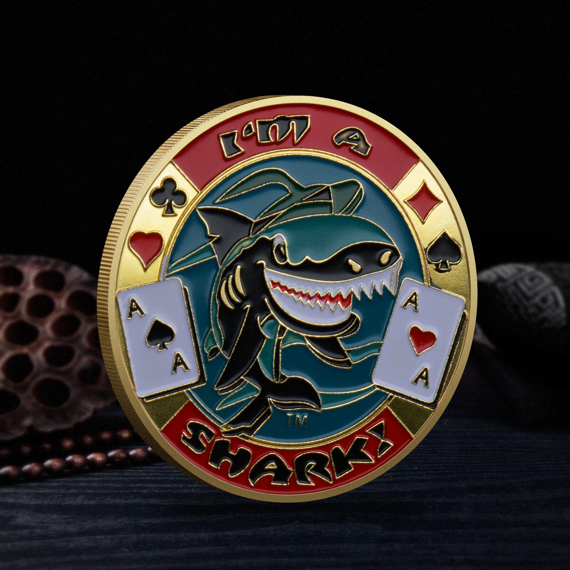 

1 фишка для покера, монета, памятная монета диаметром 38 мм One Size золотой