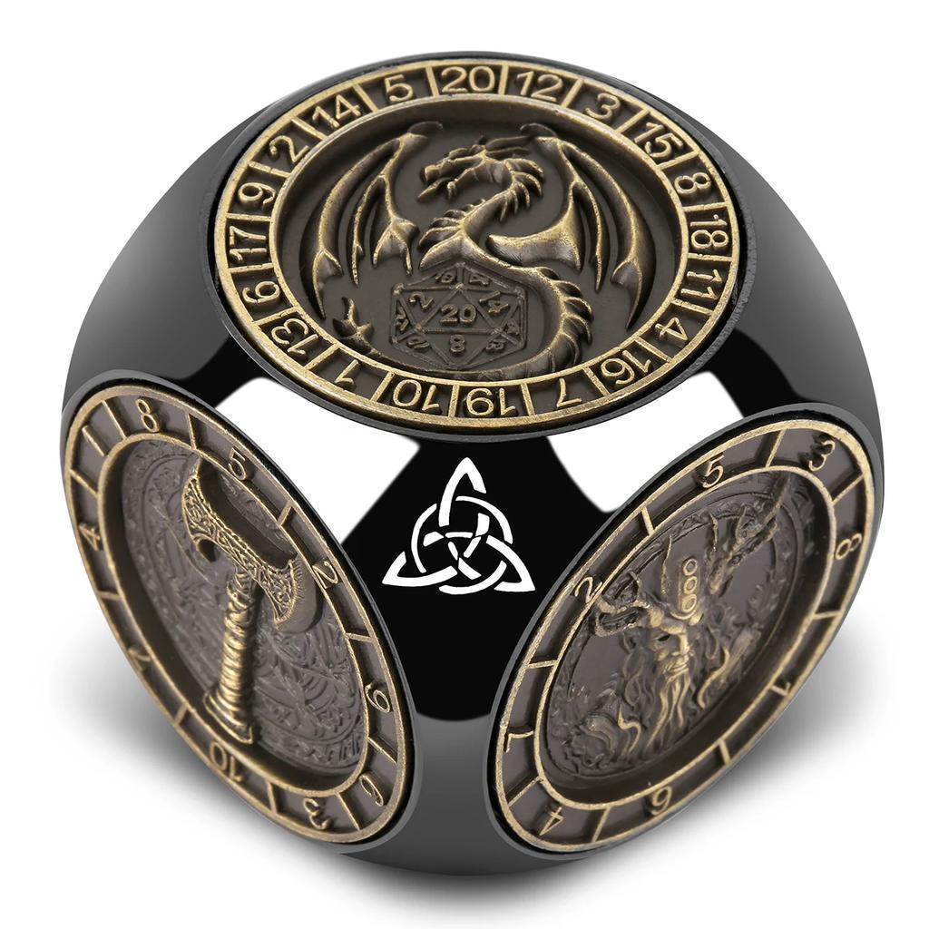 Spinner Würfel für Dungeon and Dragon 3D Relief Polyedrisch DND RPG Rollenspiel Gaming