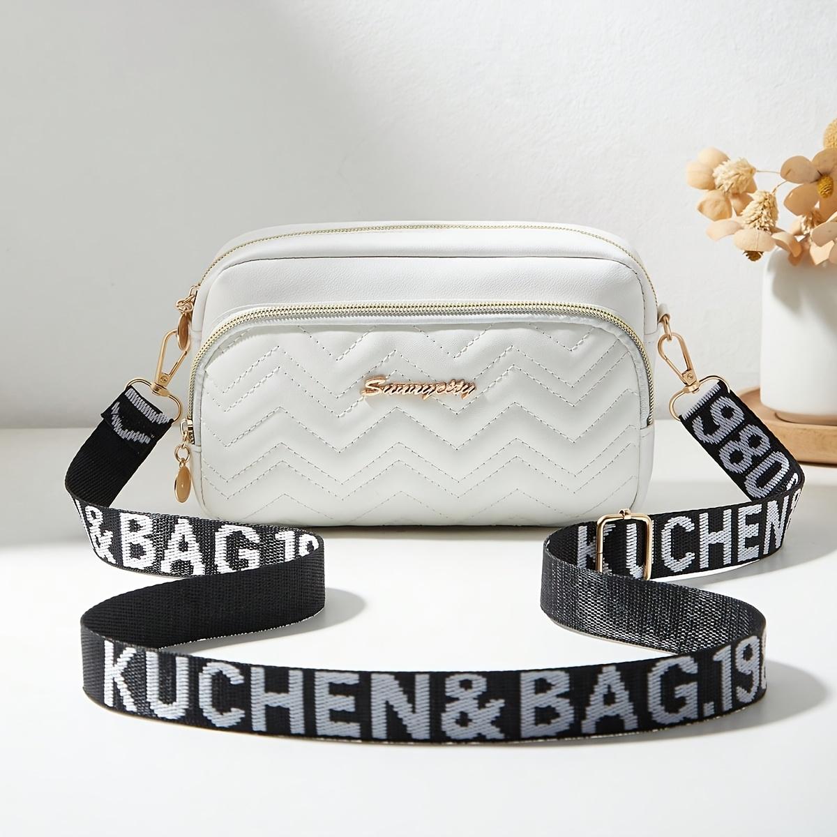 

Wide Strap Crossbody Shoulder Bag белый