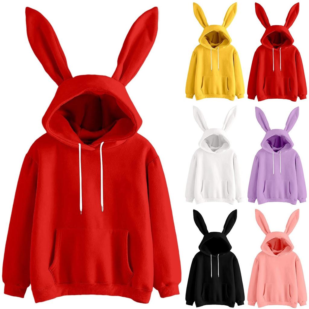 Women's Hooded Sweatshirt with Pocket Long Sleeve Pullover Casual Top