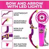 Kids Shooting Set Bow and Arrow Set with Flashing Pink LED Lights Arrow Rack Target and Quiver Hunting Chain for Boys Girls
