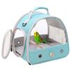 Travel Carrier Cage, Portable Parrot Parakeet Cockatiel Conure Carrier With Wooden Standing Perch And Stainless Steel