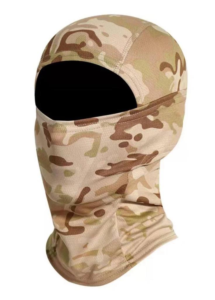 Camouflage Rundkrempenhut & Sturmhauben-Set: Sonnenschutz für den Sommer-Bergsteigen