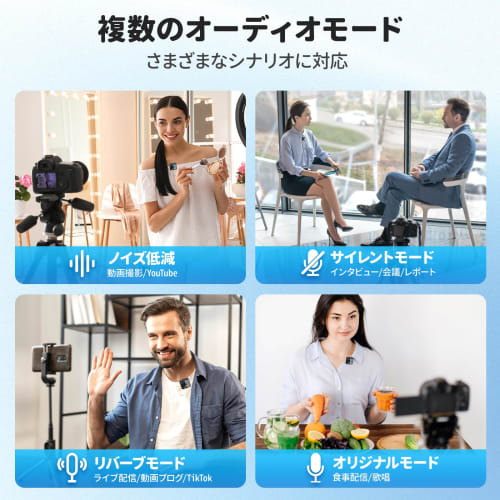 [Drahtloses Ansteckmikrofon] Ultrakompaktes drahtloses Ansteckmikrofon mit 360°-Tonaufnahme, USB Typ-C-kompatibel, Simultanbetrieb für zwei Personen, Rauschen