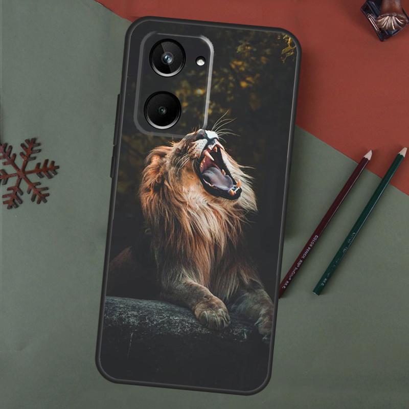 Roaring Lion Case For Realme C61 C53 C55 C33 C63 C51 C65 C67 C71 C75 11 12 13 14 15 Pro Plus GT6 GT7 Pro