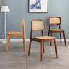 Nordic Solid Wood Rattan Dining Chair