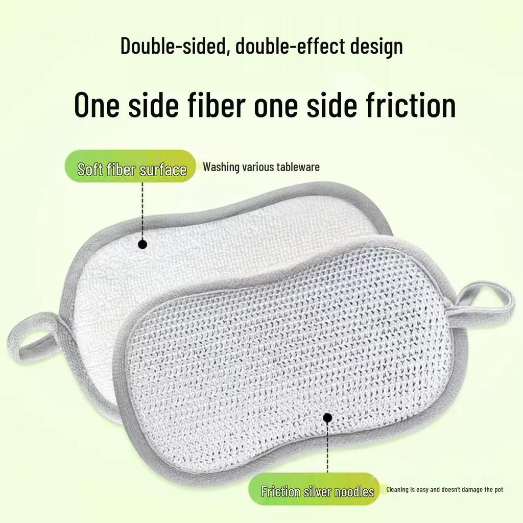 Non-Scratch Fiber Wool Dishwashing Sponge for Non-Stick Pots