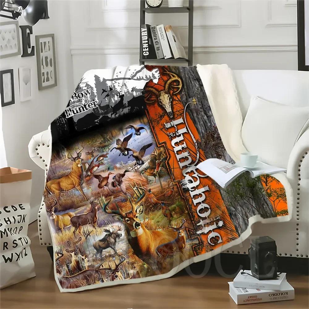 Thicken Blanket Wild Boar Hunting Pig Printed Throw Blankets for Beds Plush Fluffy Teenager Home Decoration Beddings Adult Quilt