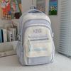New high-value, fresh and sweet, contrasting colors splicing college style backpack, large-capacity backpack for junior high school students