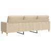 3 Seater Sofa Cream 210 Cm Fabric