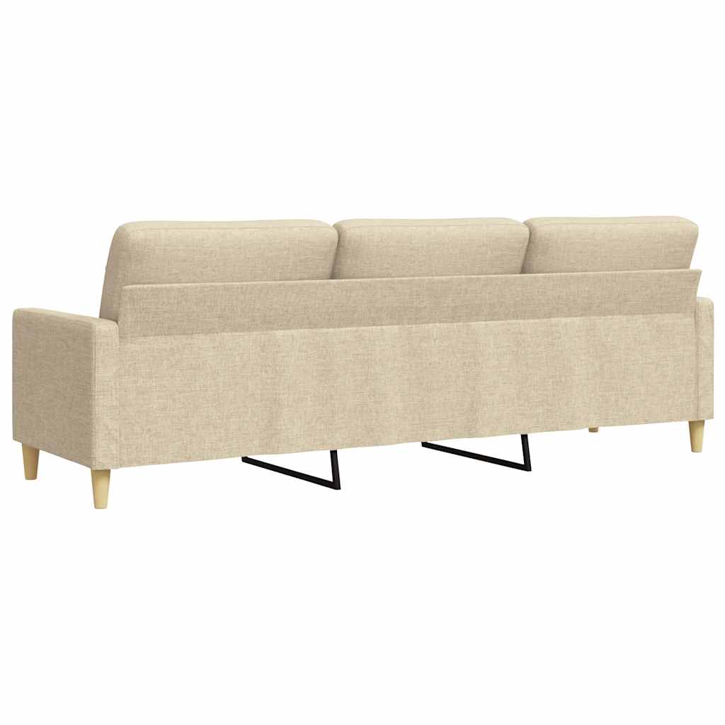 3 Seater Sofa Cream 210 Cm Fabric