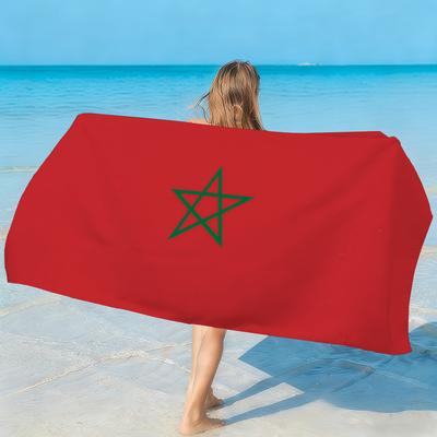 Flag of Morocco Towel Soft Lightweight Anti-Sand Large Beach Towel Quick-Drying Bath Sports Family
