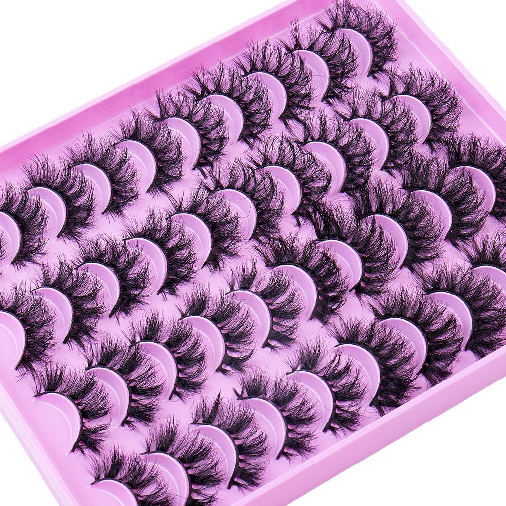 20 Pairs Of Mixed Imitation Mink False Eyelashes Naturally Curled Eyelashes Nude Makeup Thick Eyelashes