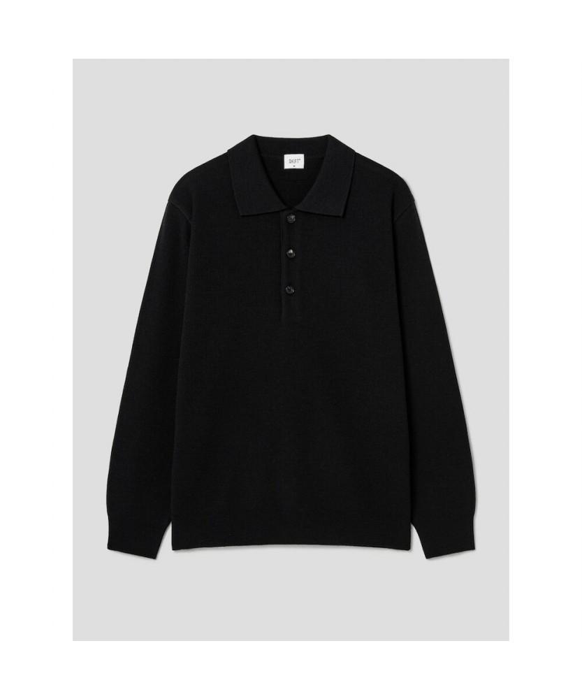 SHIFT.G Wool Blended Polo Neck Sweater Black