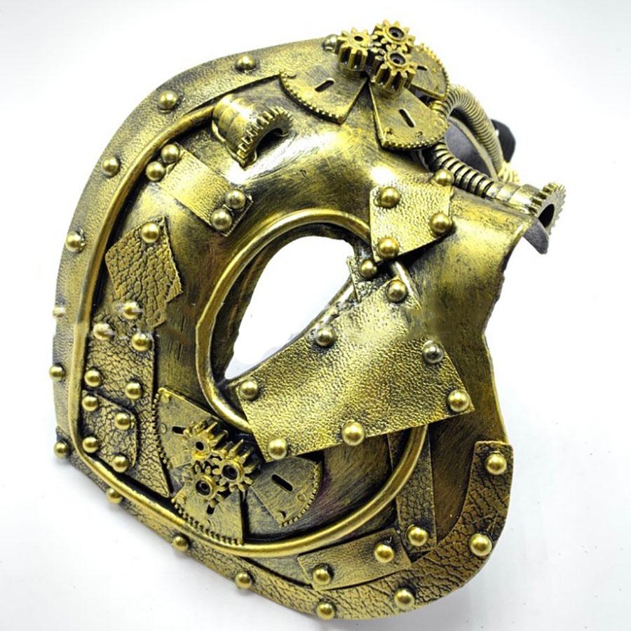 1pc Metallic Steampunk Phantom Half Face Masquerade Costume Mask (Material: ABS)