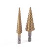 3Pcs Hss Titanium-Coated Spiral Groove Step Drill Bit 3-12 4-12 4-20 Power Tool Step Drill Bits Set Metal Multi-Hole Taper Drill