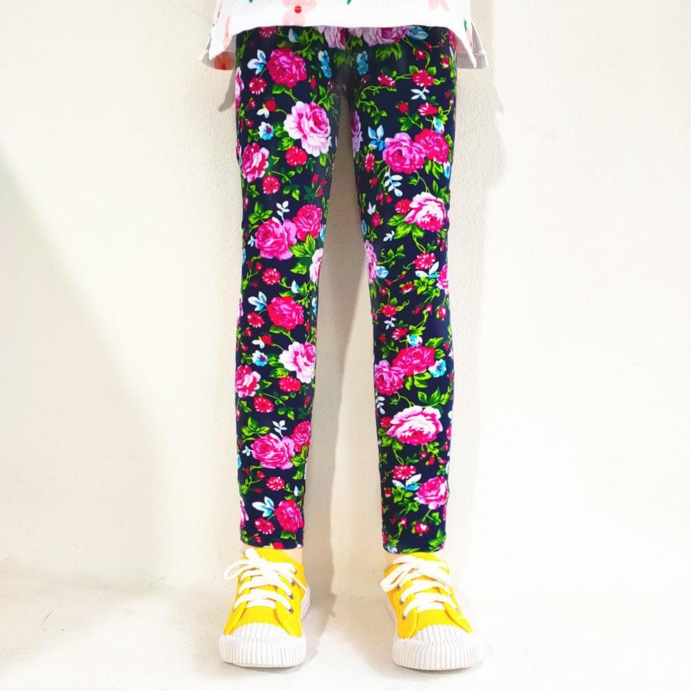 Kids' Spring/Summer Printed Milk Silk Stretch Base Layer Pants