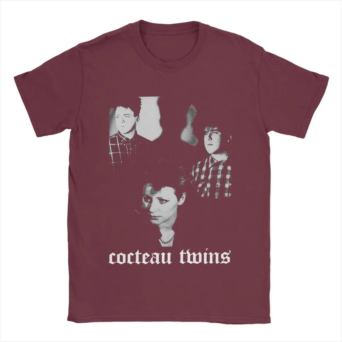 

Чоловічі футболки Cocteau Twins Goth Вінтаж Футболка з чистої бавовни Футболка з коротким рукавом Футболка з круглим вирізом Одяг Великий розмір XXXXXL бордовий