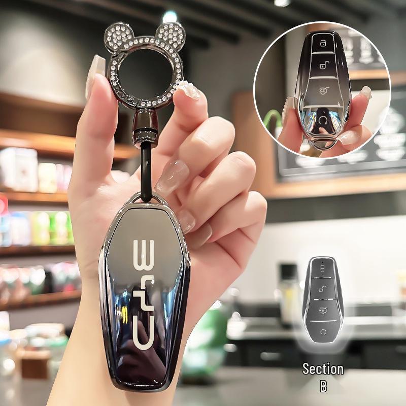 BYD Key Case for Han, Dolphin, Seagull, Mini, Yuan, Tang, Song Pro, and Qin Plus.