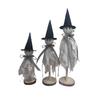 Three Halloween Are Placed On A Wooden Stand In The Center Of The Halloween Desktop For Indoor Decoration