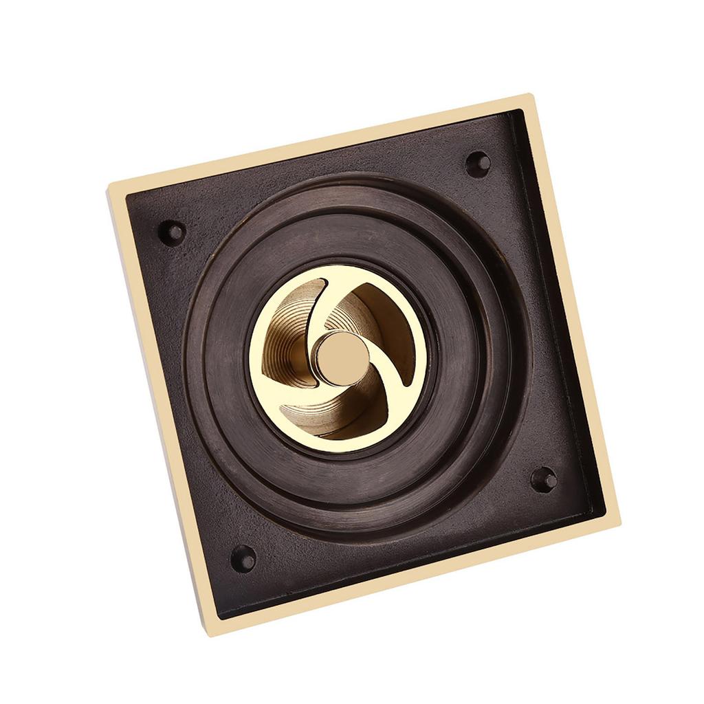 Antique Brass Square Floor Drain with Strainer Bathroom Washroom Drainage & Clean Accessories