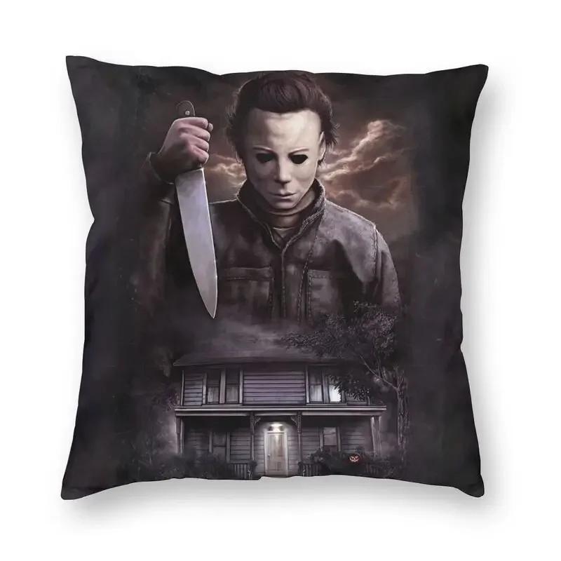 Michael Myers Halloween Film Horror Quadrato Federa Cuscino Arredo Casa Stampa 3D Copricuscino per Divano Federa alla Moda