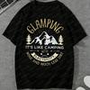 Vintage Glamping TShirt for Unisex Women Funny Camping Graphic Tee Outdoor Hiking Mountain Print Short Sleeve Tops Casual Cotton