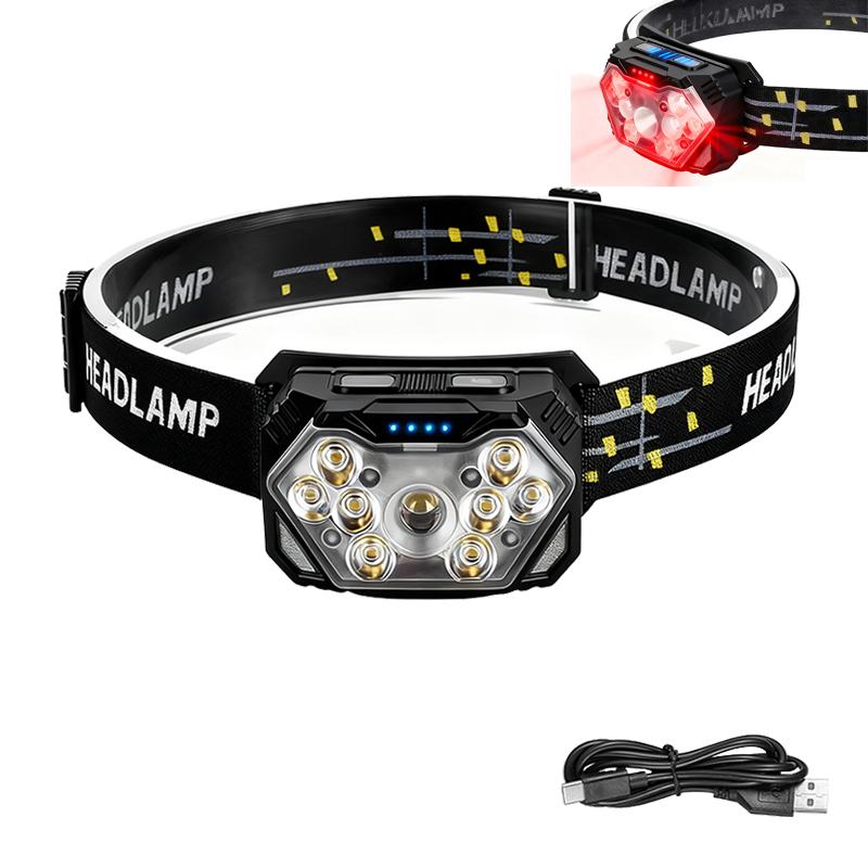 

Powerful LED Sensor Headlamp USB Rechargeable Headlight LED Head Torch Camping Search Light Head Flashlight for Fishing Lantern