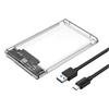 Transparent HDD Case HDD Enclosure 2.5 Inch SSD SATA To USB2.0 Type-C Adapter Portable External Hard Drive Box Tool-Free