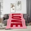 Art M-Modern LOVE Typography Throw Lightweight 240g Flannel Blanket Soft Skin-friendly for Summer Cooling