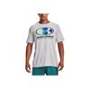 Under Armour Logo Print Crew Neck Short Sleeve T-Shirt Men T-Shirts Gray 1361676-014