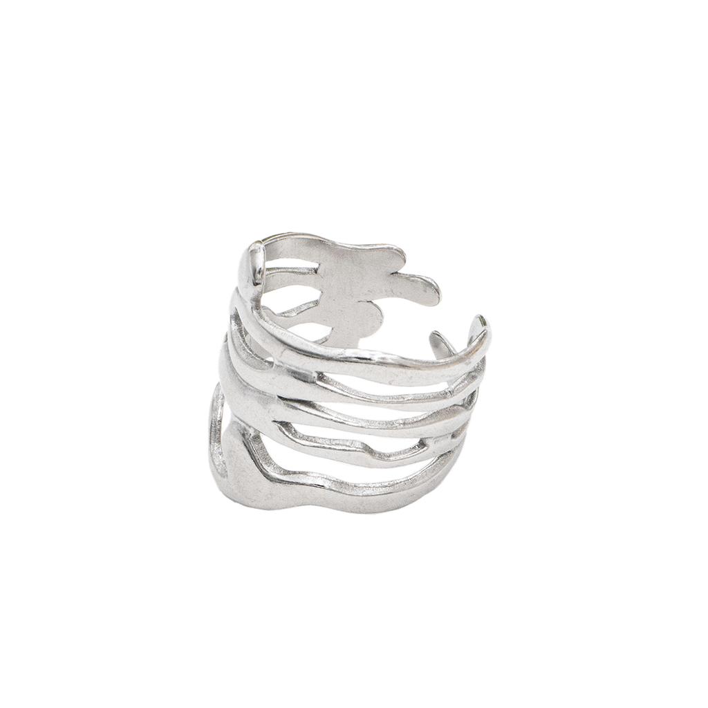 Fashion Stainless Steel Adjustable Rings for Women Sliver Color Hollow Open Finger Rings Men Female Jewelry Weddings Gifts