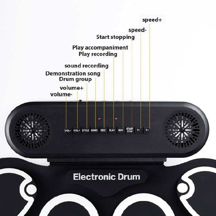 Easy to Carry Electronic Drum Set Silicone Digital Drums Electronic Percussion Pad for Learners Multiple Tones and Beat