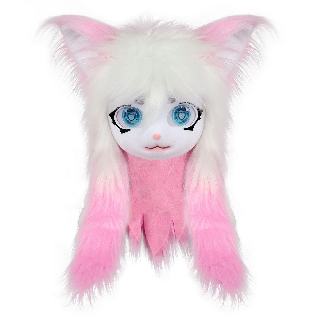Plush Fursuit Cat Head: Wearable Cute Lolita Cosplay with Ears
