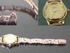 Hawaiian Jewelry Gold Watch 14k Pink Yellow Gold Bracelet Watch & "Hawaiian Flower"