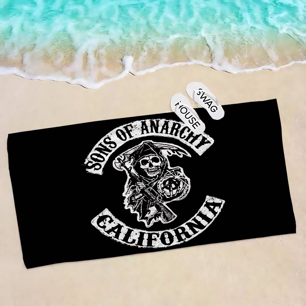 Son Of Anarchy American Bath Towel Microfiber Soft Water Absorbing Breathable For Girl Kids Decorative Cartoon Beach Towel