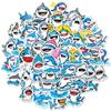 New 50 Cute Shark Personality Creative Stickers Mobile Phone Notebook Water Cup Suitcase Waterproof Stickers