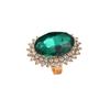 Fashionable Personality Exaggerated Diamond Studded Droplet Shaped Imitation Gemstone Adjustable Simple Temperament Trendy New Ring