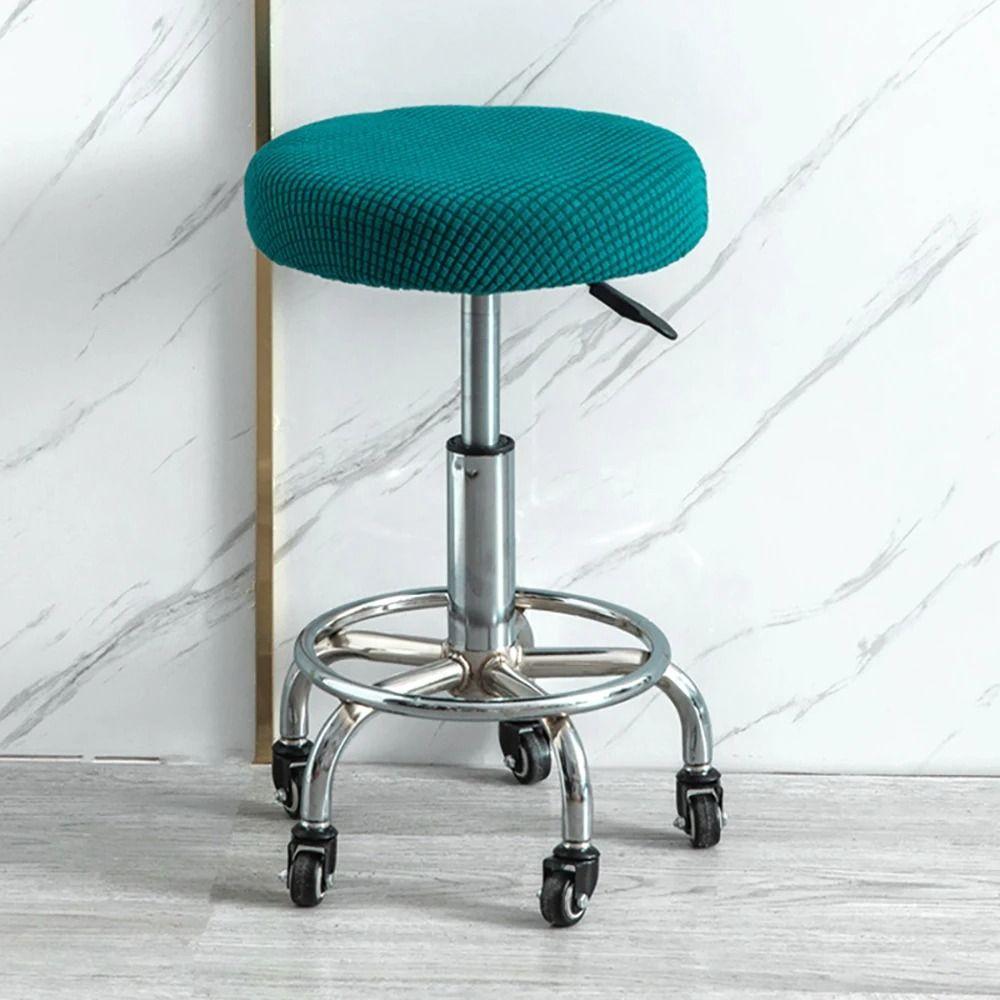Solid Color Round Chair Cover Thickened Stool Cushion Cover Soft Bar Stool Cover