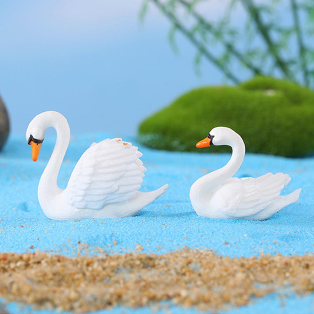 Decorative Duck Bird Figurine Miniature Collection 10Pcs Potted Plant Ornaments Garden Accessories Creative Desk Decors