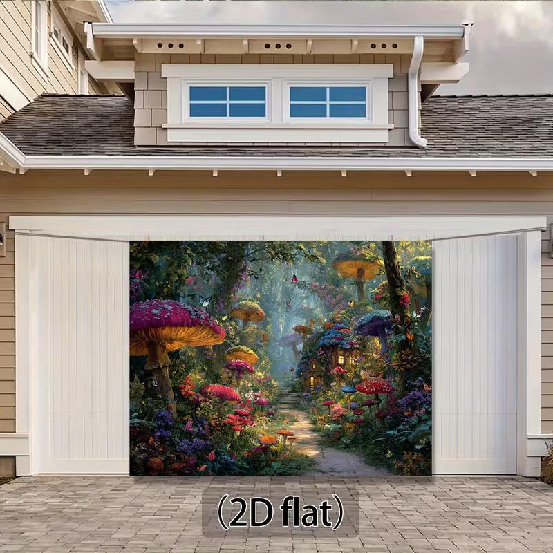 2D Dreamy Magical Mushroom Wonderland Backdrop for Children's Studio Photos