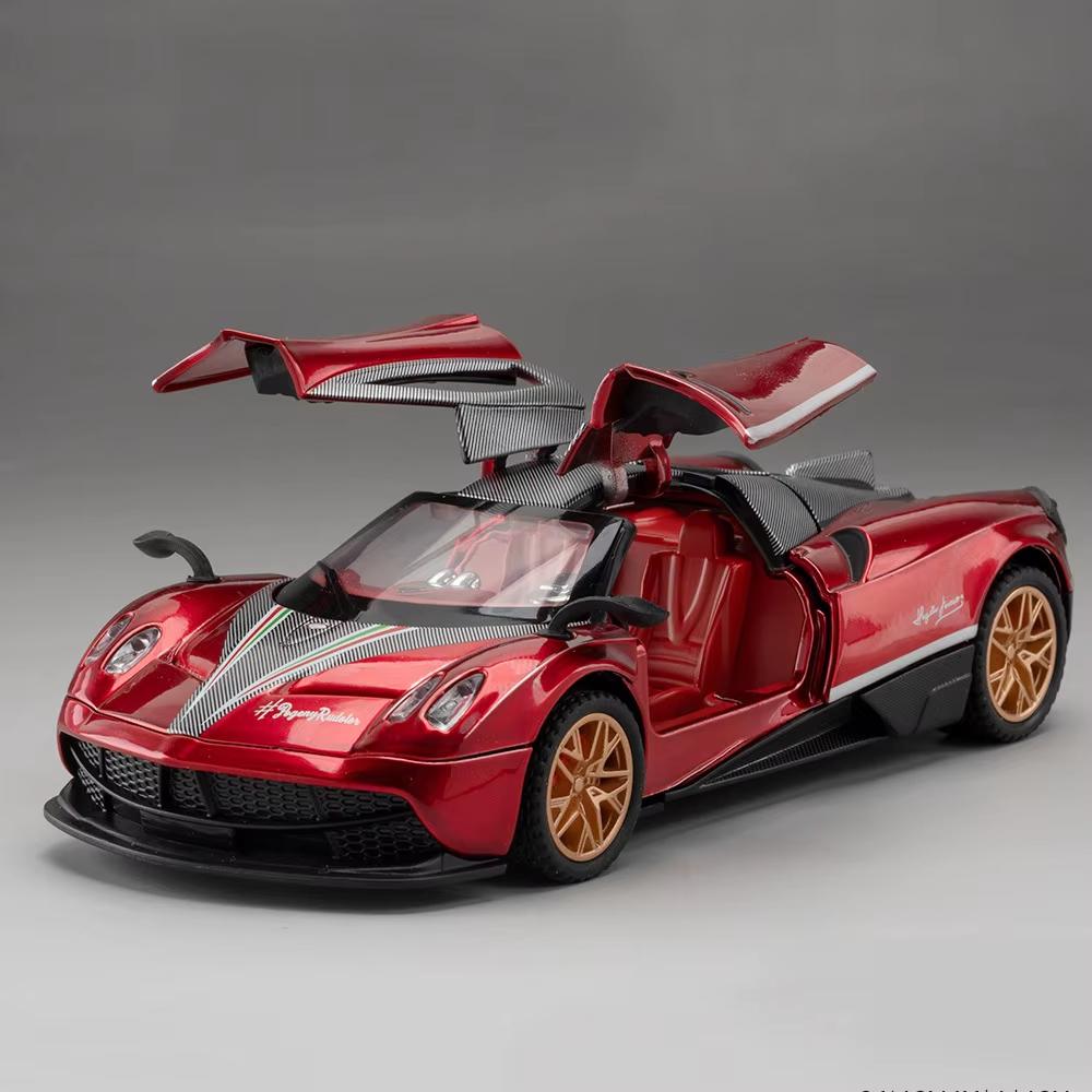 Nowy 1:32 Pagani Supercar Stop Metalowy Odlewany Model Samochodu Biblioteka Statyczna Dźwięk i Światło Ozdoby Prezent Urodzinowy Dla Chłopaka