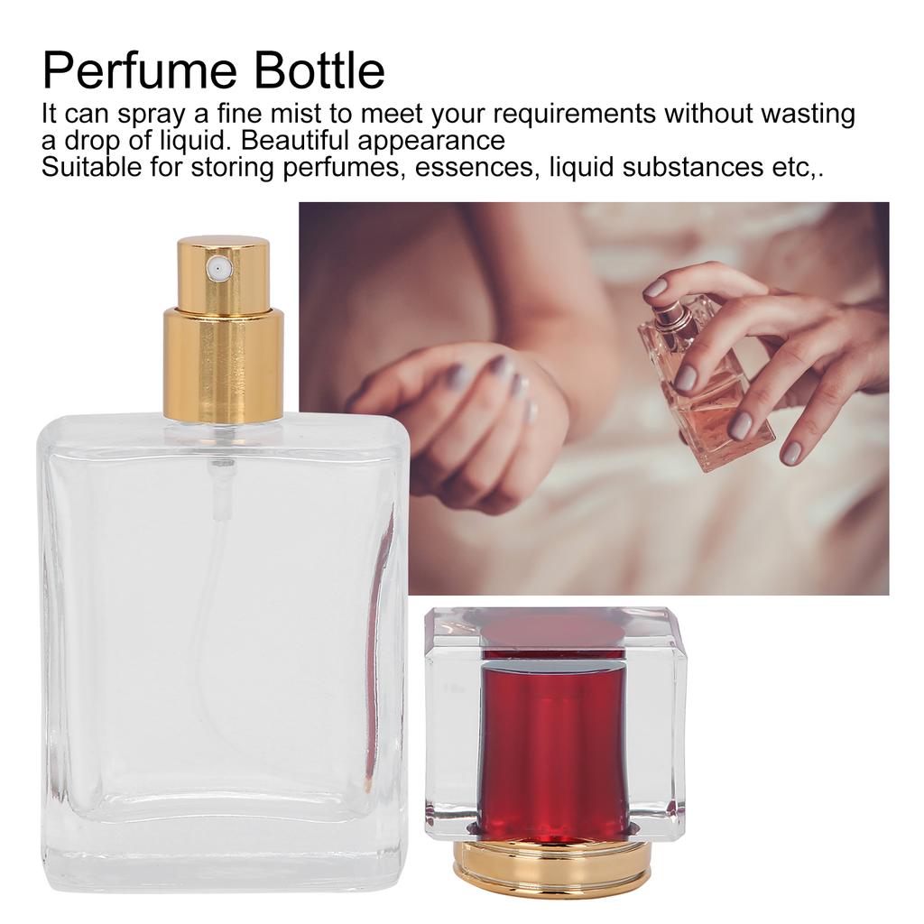 50ml Glass Perfume Bottle Refillable Perfume Atomizer Dispenser Liquid Makeup Container