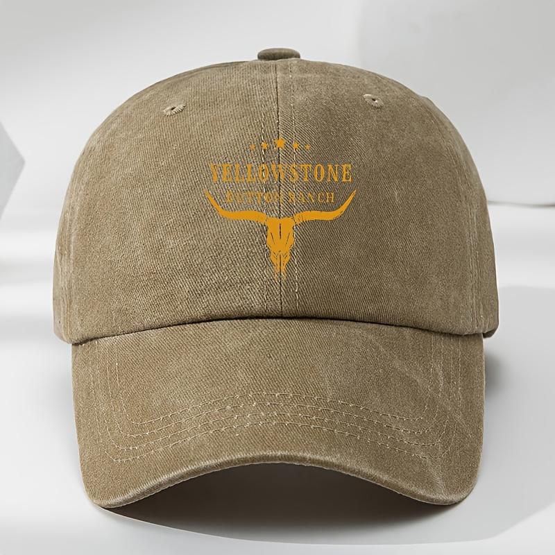 Soft Polyester Cap YELLOWSTONE Vintage Baseball Cap  Soft Polyester Adjustable Breathable Sun Hat Hand Washable