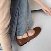 Flat Single Shoes Mary Jane Shoes Autumn New One-word Buckle Strap Square Head Shallow Mouth Women