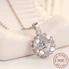 925Sterling Silver Heart-Shaped Snowflake Synthetic Zircon Pendant Necklace Exquisite and shiny synthetic zircon design suitable for daily wear and