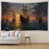 Mysterious Pirate Ship Tapestry - Fantasy Navigation Wall Hanging Wave Aesthetic Home/Dormitory Art Decor Background Cloth