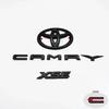 3pcs ABS Overlay Matt black for Toyota Camry 2018-2024 modified three-dimensional covering 3D SE XSE LE trunk sticker accessory